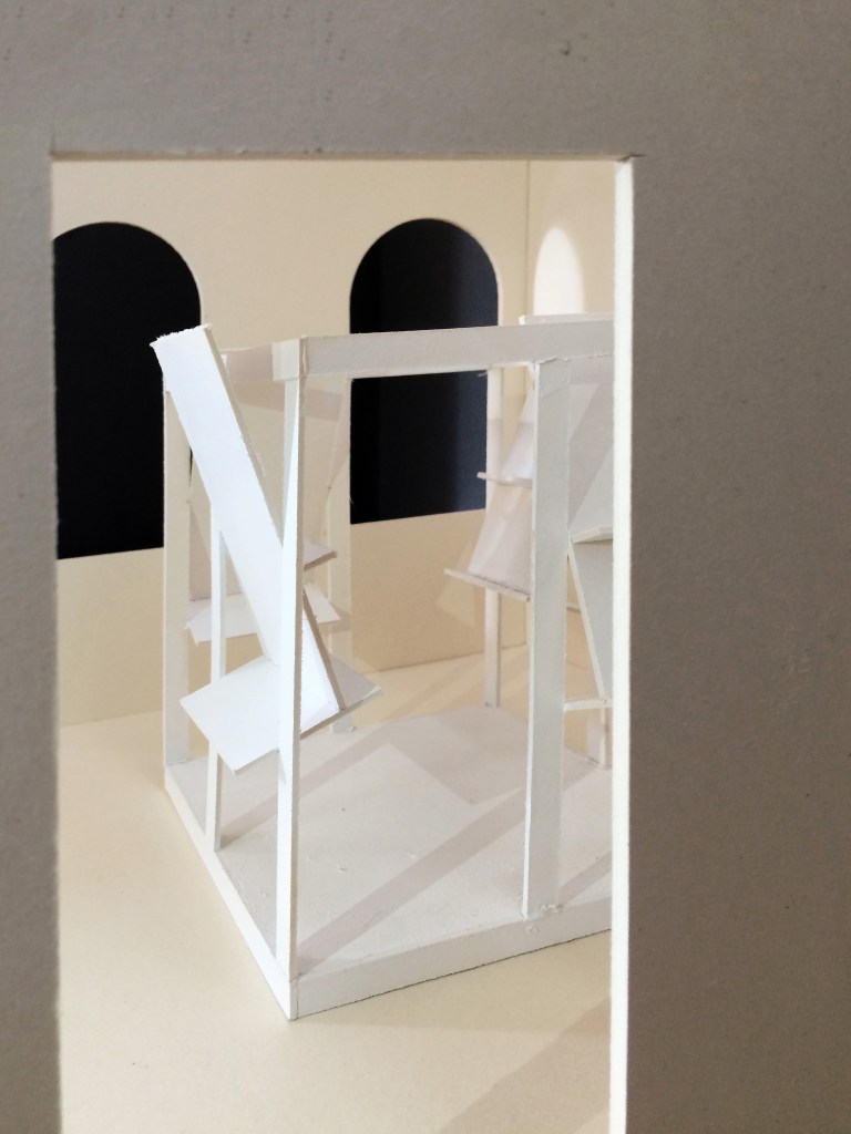 Physical model of the Central Library of Architecture spatial and exhibition design project