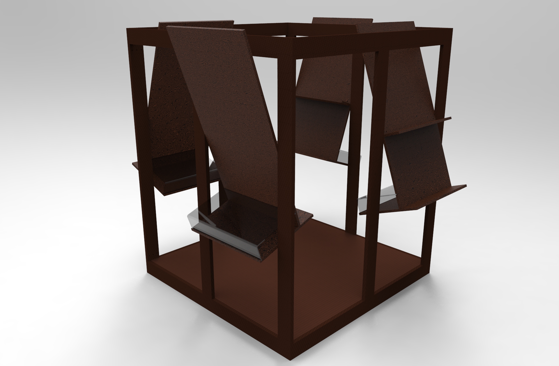 3D model of the central exhibition structure developed for the Central Library of Architecture interior
