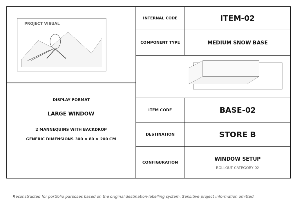 Anonymized portfolio reconstruction of the EA7 Winter Games destination labelling system