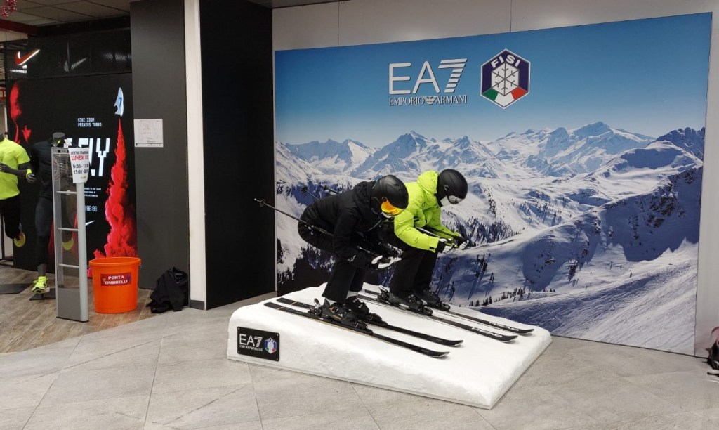 EA7 Winter Games retail display installed in store