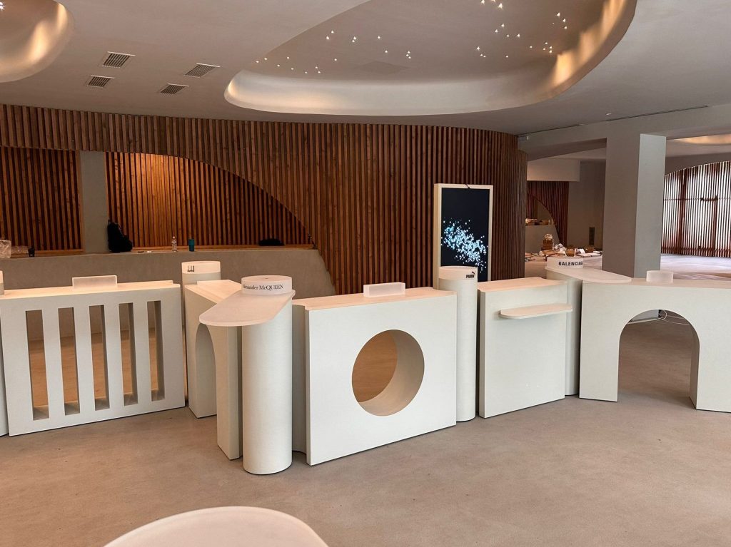 Kering Eyewear showroom installation in Athens using the modular display system