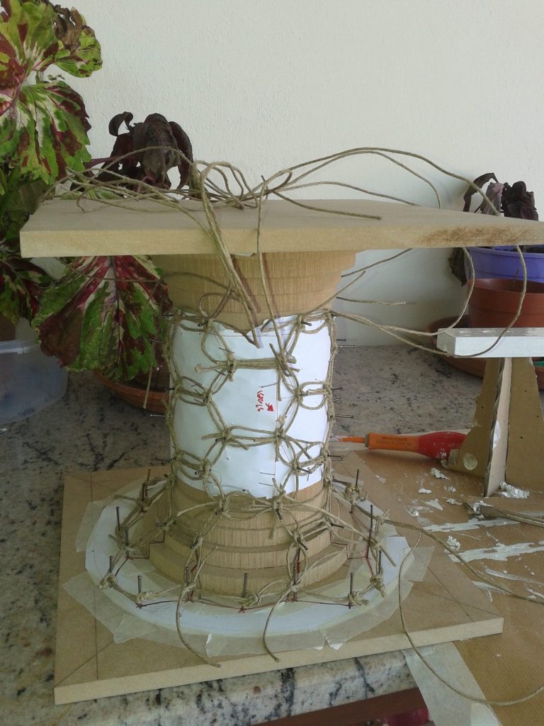Initial string test used to define knot positions for the Knotlight prototype