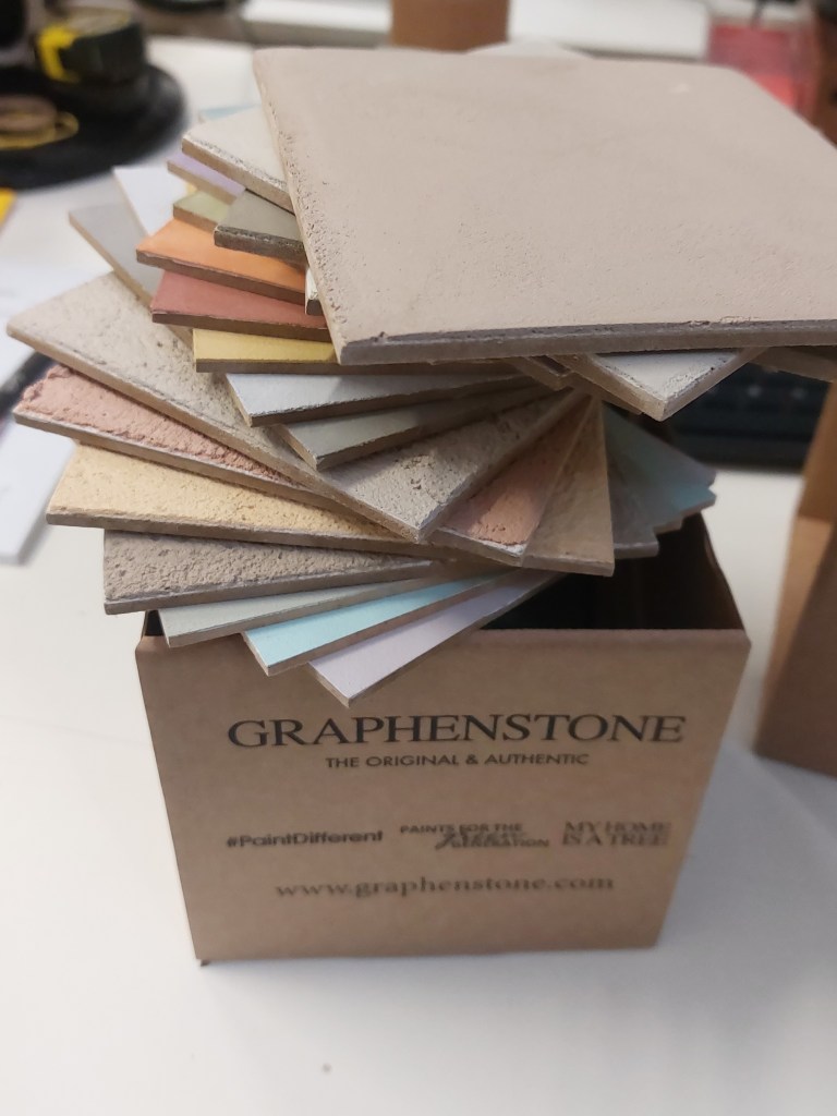 Surface material samples acquired for the Oltrefrontiera Material Library as part of the expanded material archive
